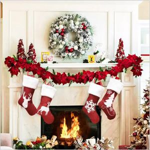 Weihnachtsstrümpfe Socken Geschenk Süßigkeitentüte Weihnachtsdekorationen für Zuhause Neujahr 2023 Hirsch Tasche hängen Weihnachtsbaum Ornament P1130