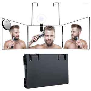 Зеркала Регулируемая трехсторонняя система зеркала для ванны для самостоятельной стрижки для волос.