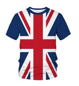 Union Jack erkek büyük boy tişört 3d baskı üst erkekler moda hip hop teen harajuku kısa kollu vintage giyim