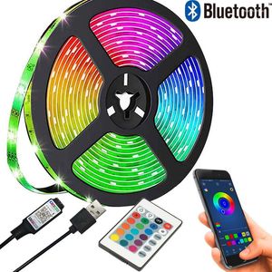 Strips LED Strip Lamps Luces USB Bluetooth Control RGB SMD2835 DC5V Lamp Tape Diode Christmas Decoration TV Background Lighting