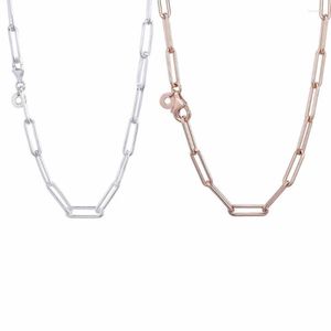 Цепи Аутентичные 925 Серебряная серебряная ожерелье серебряной кабели для женщин