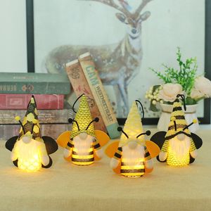 Фестиваль вечеринки с пчел Гном плюшевые игрушки с освещенными мистером и миссис Спринг Гномы украшения мировой пчелиный декор декор