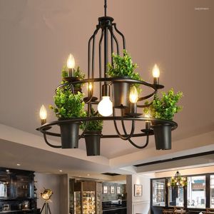 Подвесные лампы Nordic Modern Simple Restaurant Bar Coffee Shop Creative Art Green Plant Pendent Pendent Permonized Balcony Lamp