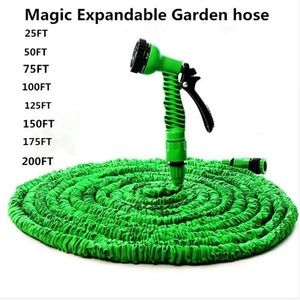 Mangueiras 25-200ftgarden Magic Water Watering Reel Flexible Expandable rolos para conector azul verde 220930