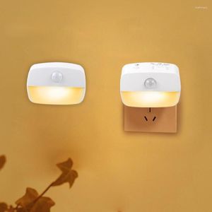 Gece Işıkları Ammtoo mini LED hareket sensörü ışık fişi/ Piller Güçlü kablosuz lamba ile duvar dekor dolabı