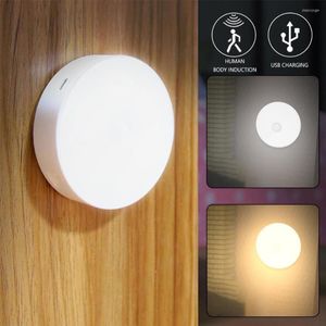 Gece Işıkları Hareket Sensörü LED Işık Akıllı Vücut İndüksiyon Lambası USB Yatak Odası Tuvalet Merdivenleri İçin Şarj Edilebilir Enerji Tasarruf