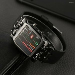 Kol saatleri 2022 moda ikili led dijital saatler erkek spor silikon elektronik saat karesi montre homme reloj hombre