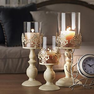 Candle Holders European Metal Candlestick Table Vase Gift Craft Tea Light Flower Stand Nordic Decoration Salon Home