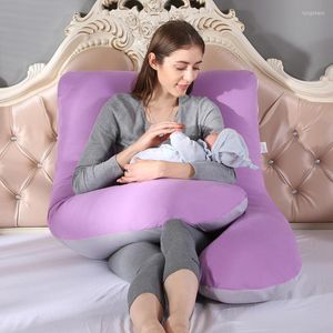 Yastık Annelik U-şekilli kasa Çok fonksiyonlu saf pamuk kapağı Hamile kadınlar için uyku desteği hamilelik yan uyuyanlar