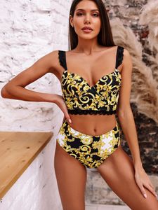 2024 Popüler Bikinis Set Bandaj Kadınları Mayo Knot Naylon Kumaş Katı Çapraz Polikrom Nokta Üçgen Yeni Sütyen Kabul Edilmiş Yakuda Dantel Omuz Kayışı