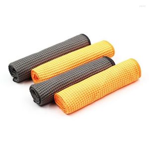 Car Sponge 2Pc Wash Towel Glass Cleaning Water Drying Microfiber Window Clean Wipe Auto Detailing Waffle Weave For Kitchen Bath
