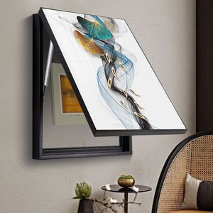Картины декоративная живопись электрической коробки Современная минималистская вертикальная гостиная гостиная, висящая картинки росписи плакат с рамой 221006