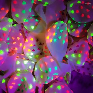 Parti dekorasyonu 100/10pcs 12 inç floresan renk kalp dot lateks balon doğum günü bebek duş hediye yıldönümü