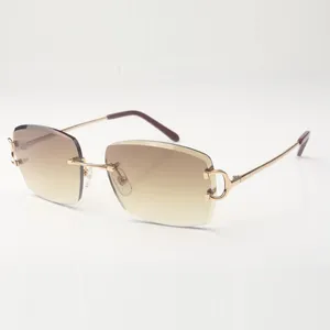 Óculos de sol garra de metal 3524030 com grandes hastes C e lentes de corte de 58 mm