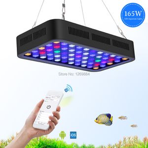 Akvaryumlar Aydınlatma Büyür 165W Bluetooth Kontrolü Dimmable LED Akvaryum Işık Deniz Işığı Üç Kanallı Mercan Balık tankı için Beş Mod 2201007