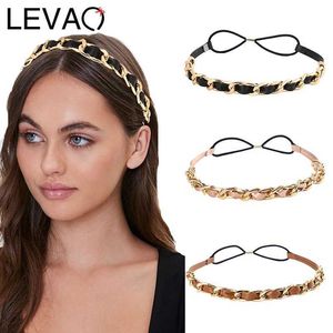 Оболочки Levao Women Girls Summer Cortex Hair Bands Цепочка повязки на головные повязки винтажная эластичность турбанская повязка Bandanas Fashion Hairbands T221007