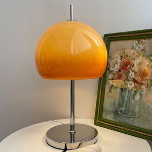Грибные настольные лампы оранжевый белый стеклянный настольный настольный настольный лампа гостиная пол световой спальня для спальни кровати светильник светильник