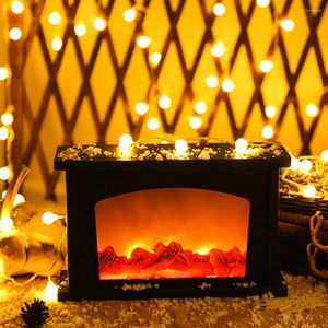 Ночные огни светодиодные домашние камины свет USB -пламенная лампа с питанием моделирование скандинавского декора Стол Стол Рождественские ремесла украшения