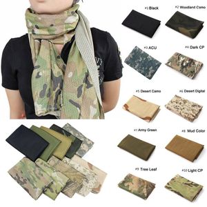 Bandanas unisex çok amaçlı açık boyunlu boyunbaşı balık net örgü taktik kamuflaj bisiklet aktiviteleri ve savaş oyunu için eşarp