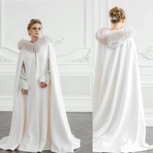 Gelin Özel Yapımı Düğün Pelerin Sıcak Kış Ceketleri için Sahte Kürk Sargı