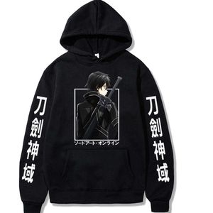 Erkek Hoodies Sweatshirts Anime Hoodie Kılıç Art Online Tulunma Üstleri Uzun Kollu Sıcak Unisex Kış G221008