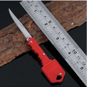 Stainless steel kitchen folding knife keychain mini outdoor camping hunting tactics survival EDC tool 6 colors 2022