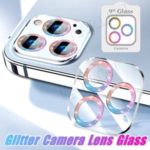 Glitter elmas kamera lens ekran koruyucusu, iPhone 15 14 Pro Max 14plus 14pro 13 13Pro 12pro 12 13promax için tam kapsama açık temperli cam koruyucular