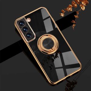 Cell Phone Housings Plating Magnetic Case For Samsung Galaxy S22 S20 S21 FE Ultra S10 Plus A52 S A72 Note 20 10 A73 A53 A 52S Cover With Ring Holder W221010