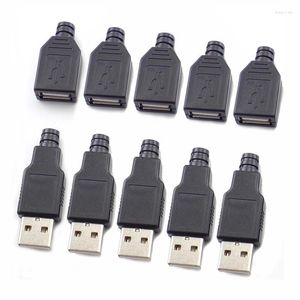 Aydınlatma Aksesuarları USB 2.0 Tip A Konnektör Erkek Kadın 4 Pin Fiş Soketi Siyah Plastik Kapaklı DIY kitleri için A Tipi