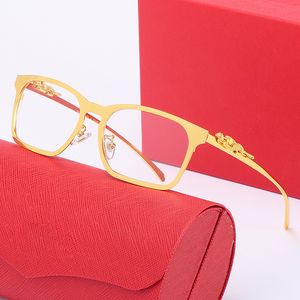 Erkek Gözlükler Güneş Gözlüğü Tasarımcıları Leopar Metal Kadınlar Yarım Çerçeve Dikdörtgen Reçete Gözleri Anti-Blu-Ray renk değişikliği Net Optik Lensler Gözlük Lunette