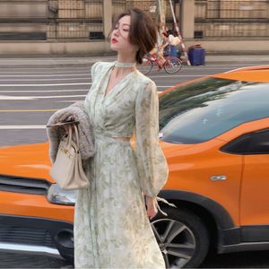 Giyin Lady Düz Renk Moda Sonbahar Yüksek Kaliteli V-Yıpağı Uzun Kol Mizaç