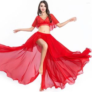 Stage Use Sexy Belly Dance Skirt Top Set Figurino Feminino Roupas para Mulheres Dancing Training Practice