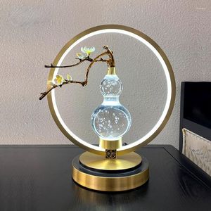 Masa lambaları 2022 All-Copper Çin Lambası Modern Üst düzey Yatak Odası Başucu Yaratıcı Kristal Masa Işığı