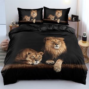 Комплекты постельного белья Black Lion Duvet Cover Простыня Подушка ThreePiece Bedding Set 221010