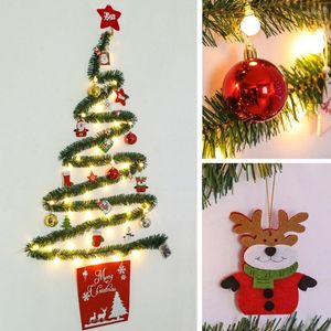 Рождественские украшения творческое дерево DIY со светодиодным светом съемным настенным домом