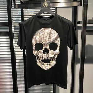Erkek Tişörtleri En Kaliteli Yaz T-Shirt Elmas Gümüş Kafatası Kısa Kollu Süper Hızlı Teslimat Fabrikası