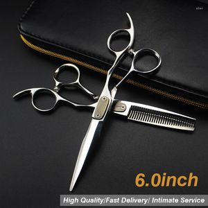 6.0 Продажа Серебряные японские ножницы для волос с парикмахерами.