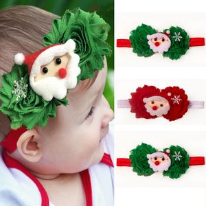16004 Infant Baby Christmas Headbands Kids Flower Cartoon Santa Claus Elastic Hairband Children Headwear Hair Accessory