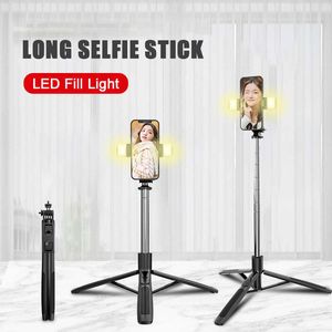 Selfie Monopods Roreta 2022 New wireless bluetooth selfie stick Foldable big tripod with Remote shutter For IOS Android T221012