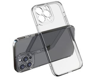 Высокий прозрачный мобильный сотовый телефон покрывает чехлы для iPhone 14 Pro Max 13 Mini Plus оригинальный прозрачный корпус Slim Hard PC Back Hybrid Soft TPU-поглощение амортизатора