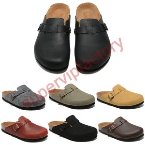 2024 Designer Boston Sommer-Kork-Flachhausschuhe Modedesigns Lederhausschuhe Lieblings-Strandsandalen Freizeitschuhe Clogs für Damen Herren Taschenkopf Arizona Mayari