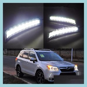 Daytime Runnung Lights 2PCS/SET DRL Daytime Runtime Human Lunge для Subaru Forester 2013 2014 Relay Elay 9 Chips Car Led Light Dr Dh8x6