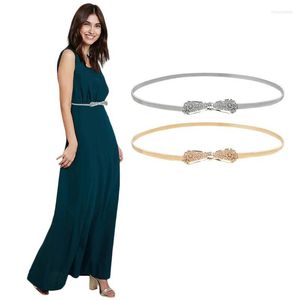 Kadınlar için Sıska Kemerler Altın Şerit Metal Moda Elbise Streç bel kemeri artı boyutu ince bant elbiseler