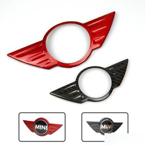 Автомобильные значки Kipalm Real Carbon Fiber Logo Logo Logo Emblem Decal ER наклейка для Mini Cooper R55 R56 R57 R58 R59 R60 R61 F54 F55 F56 DROP D DHCO9