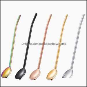Ложки 304 Фильтр из нержавеющей стали ST Summer Cold Spean Spoon Creative Coffee Mixing Spoons Bar Kitchen Tool 5 Color