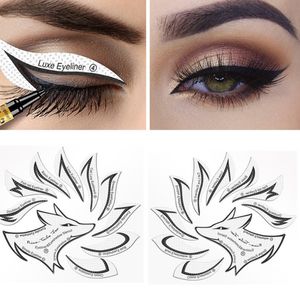 Eye Makeup Stencils Winged Eyeliner Stencil Template Shaping Tools Eyebrows Eye Shadow Template Tool Stickers Card