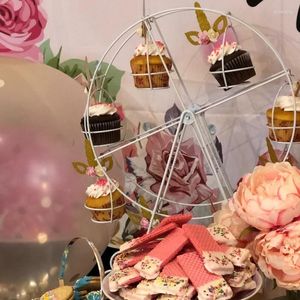 Plakalar döndürülebilir cupcake tutucu tatlı ekran diy pişirme aracı dolus tekerlek kek standı 8 su bardağı fd68227105