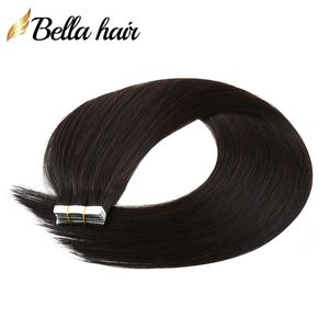 Virgin Remy Human Hair Tape Skin Tape In Hair Extensions Natural Black 1b Dwuściaste taśmy na włosach przedłużenie 50 g bezproblemowo 20-26 cali klej w przedłużanie Bella Hair