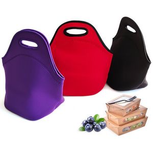 Borsa per il pranzo con isolamento termico in neoprene Portatile Donna Bambini Bambino Casual Bento Tote Contenitore impermeabile per studenti Bento Box