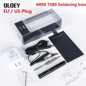 Original MINI TS80 Digitale Lötkolbenstation QC3.0 USB Typ-C OLED Programmierbare STM32-Chipspitzen Satz Werkzeuge US-EU-Stecker-Kit